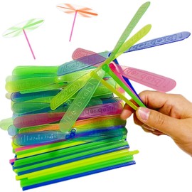 LCPQMZGH 240 Pieces Hand Helicopter Spinner Hand Rub Plastic Propeller Outdoor Flying Plastic Dragonfly Toy Color Toy