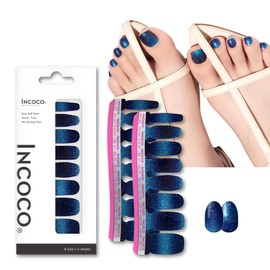 Nail Seal, Just Stick On, Gel Nail Style, No Hardening Necessary, Parrot Manicure, Hand, Foot Nail, Quick Drying, Incoco Pedicure Nail Seal, Nail Tip, Seal (Deep Blue)