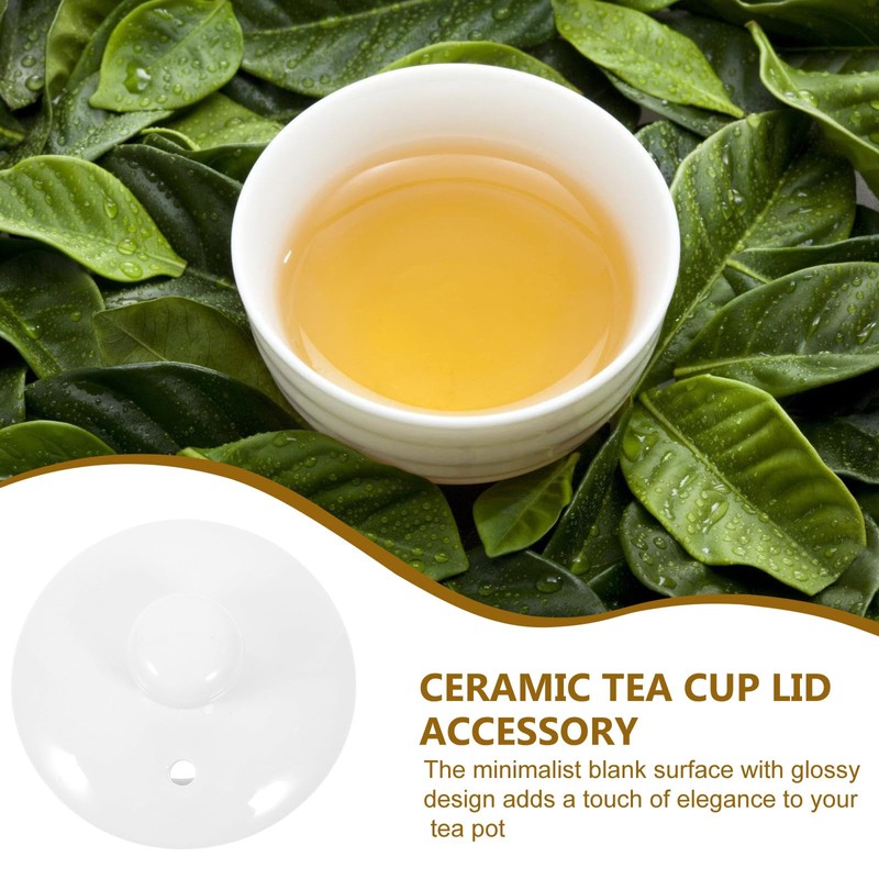 PRETYZOOM tea cup cover replacement teapot lid elegant white lid