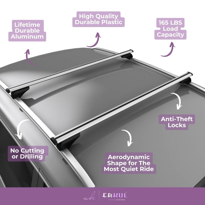 ERKUL Roof Rack Cross Bars for Volvo V60 2015-2018 |