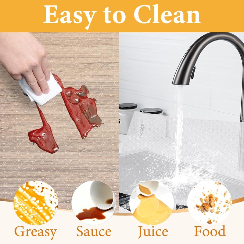 SHENSAIGO 8 PCS Fridge Liners, Waterproof Antibacterial Fridge Mats, Washable