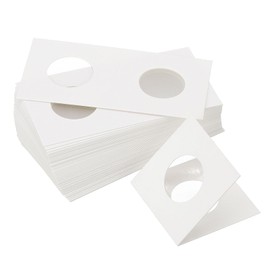 PATIKIL 2x2" Cardboard Coins Holders, 450 Pcs Coin Flips Cardboard Coin Holder Flips for 25 mm The Coin Collection Supplies Holder Storage, White