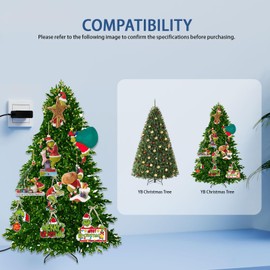 Christmas Tree Charger AC Adapter Compatible with Dongguan YB Xmas Trees YB052-0450200U-2A Replacement Class 2 Power Supply Cord with Extension Cable