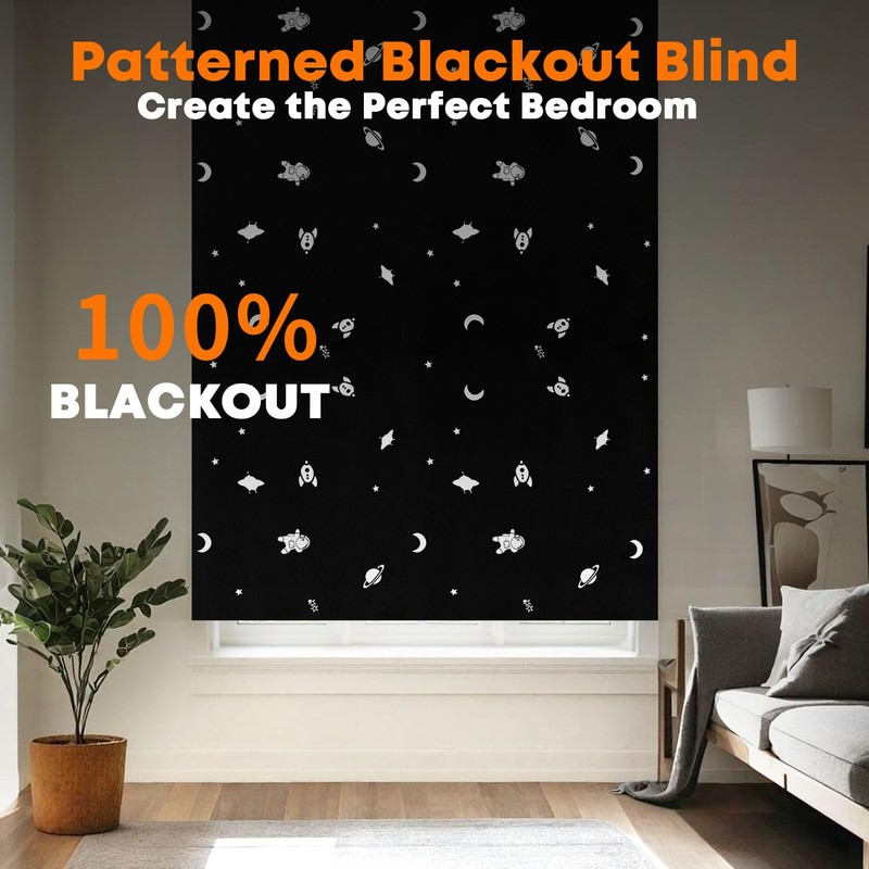 blackout blinds stick on 200X145cm,Patterned blackout fabric Temporary 100% Blackout