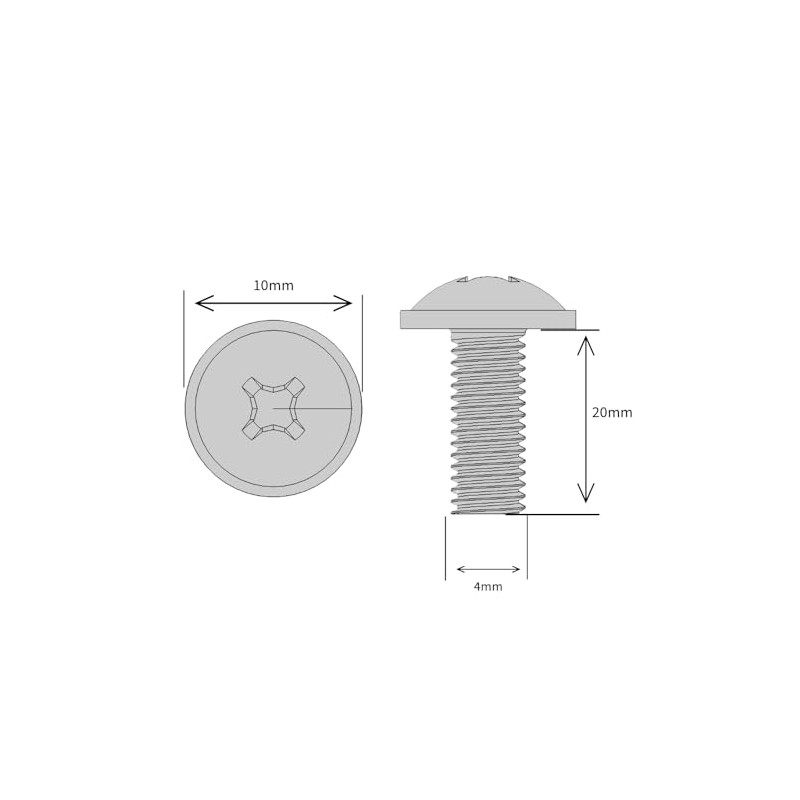 M4 (4mm x 20mm) Door Knob/Cabinet Handles Screws (Pack of