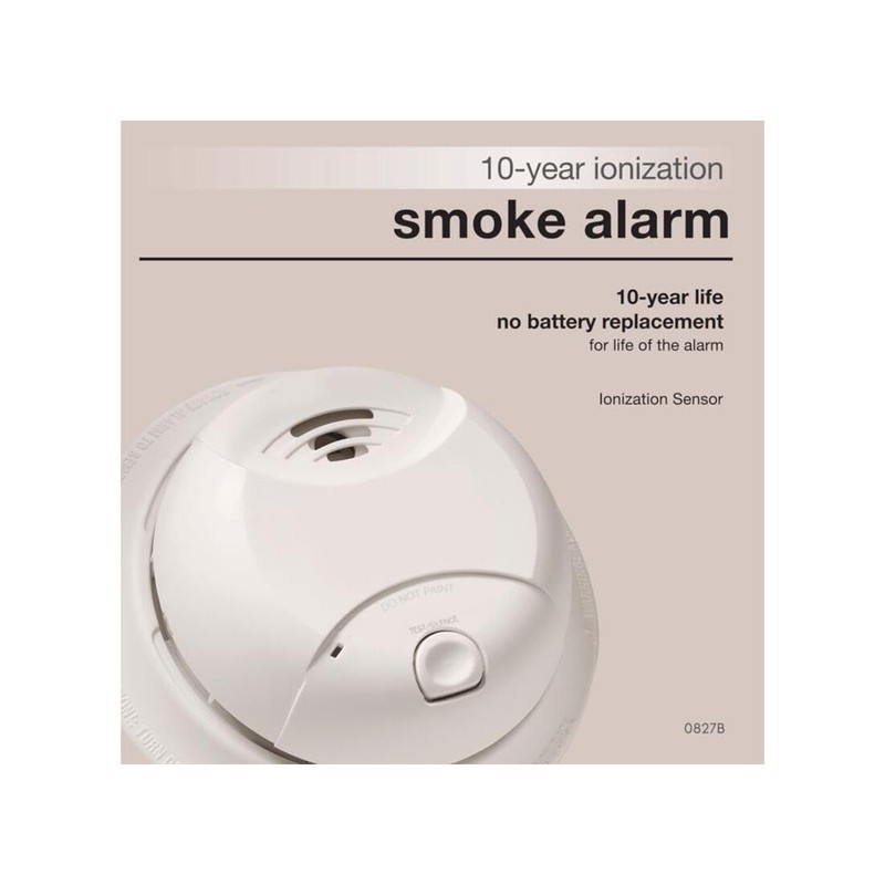 First Alert 0827B Ionization Smoke Alarm with 10-Year Sealed Tamper-Proof
