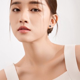 Silver Earrings 925 Gold Onyx Stud Earrings Hypoallergenic Jewellery Small Earring Black Earrings Gold-Plated Earrings Gemstone Women's Earrings Sleeping Women's Stud Earrings Unisex Gift for Men and