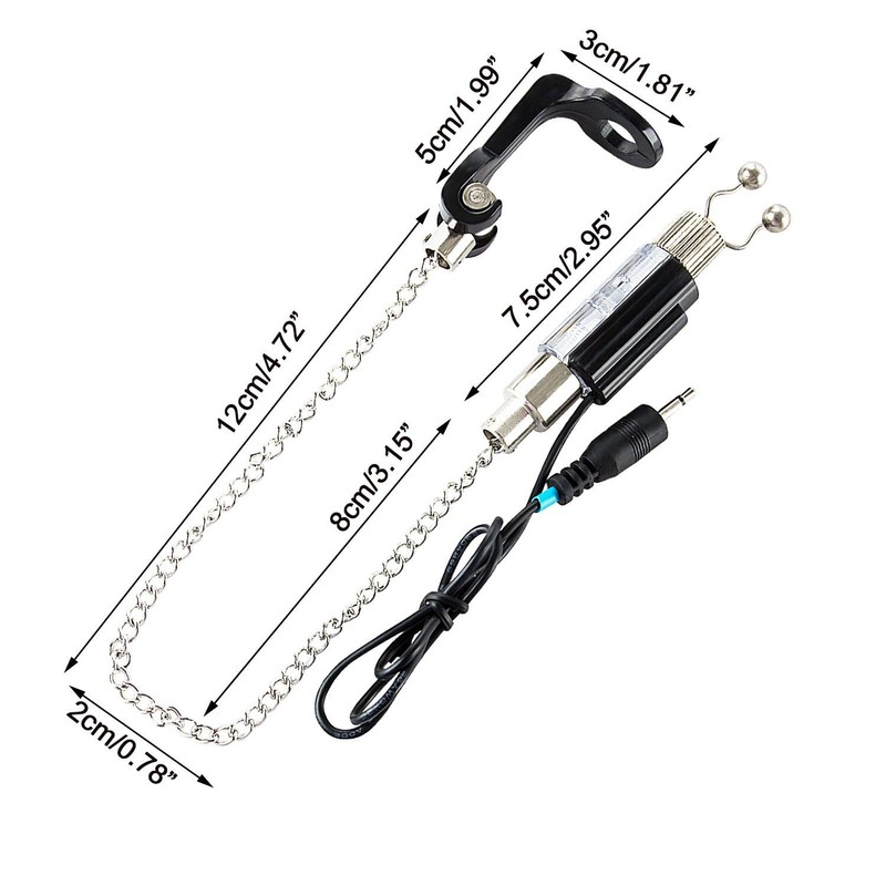 Discoball 3Pack Fishing Bite Alarm Chain LED Illuminated Hangers Bite
