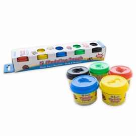BAZIC Modeling Dough 1 Oz, 5 Primary Colors, Non Toxic Soft DIY Modeling Clay with Mold Caps for Art and Crafts, Sculpting, Kids Children, 1-Pack
