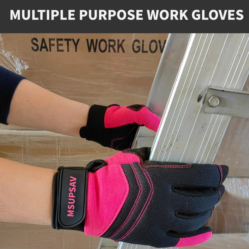 MSUPSAV Utility Work Glove,Multipurpose Work Gloves for Men,Multifunctional Synthetic Leather