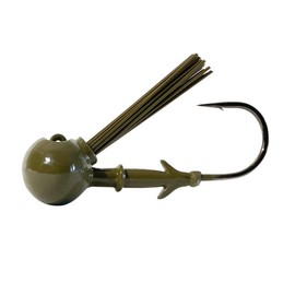 DOBYNS RODS Football Head W/Weed Guard 1/2 OZ/GAMAKATSU Hook 4/0 / 4 Pack/Green Pumpkin