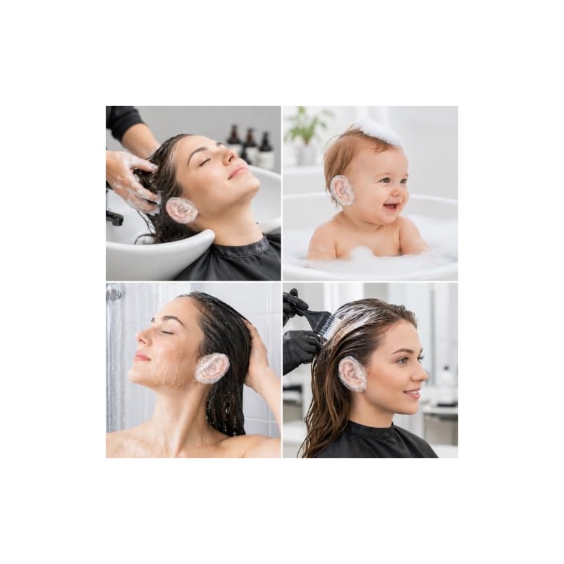 100 Protectores Auditivos Desechables para Teñir el Cabello, Ducha, Baño