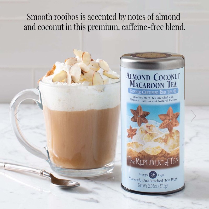 The Republic of Tea Almond Coconut Macaroon Red Rooibos Herbal