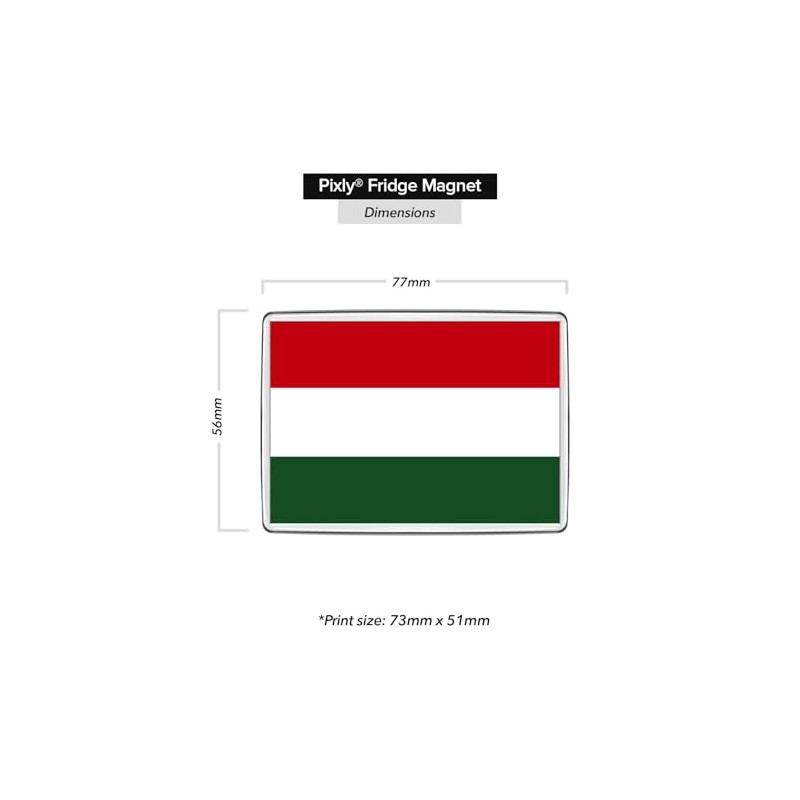 Pixly® Hungary Flag Fridge Magnet Large Jumbo Size Hungarian Keepsake