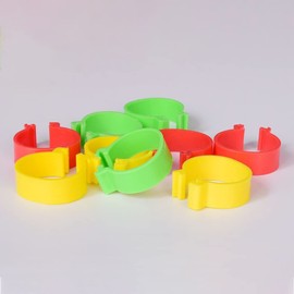 HugeDE 100 Pcs 20mm Plastic Chicken Leg Rings Poultry Chicken Leg Bands Colorful Chicken Ankle Clips for Ducks Goose Pigeons