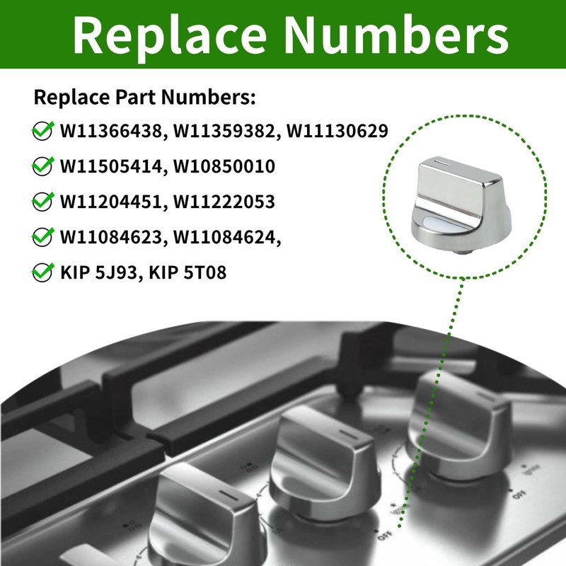 W10850010 Stove Knobs for Whirlpool Gas Range Stove W 10850010