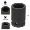 sourcing map 12-Point Impact Socket 1/2 Inch Drive 17mm Metric