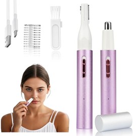 Mendaping 2025 Rechargeable Nose & Ear Hair Trimmer, Dual-Edge Blade Electric Clipper for Women Men, Facial & Eyebrow Hair Removal Tool, Powerful Motor, Painless, Easy to Clean (Multicolor)