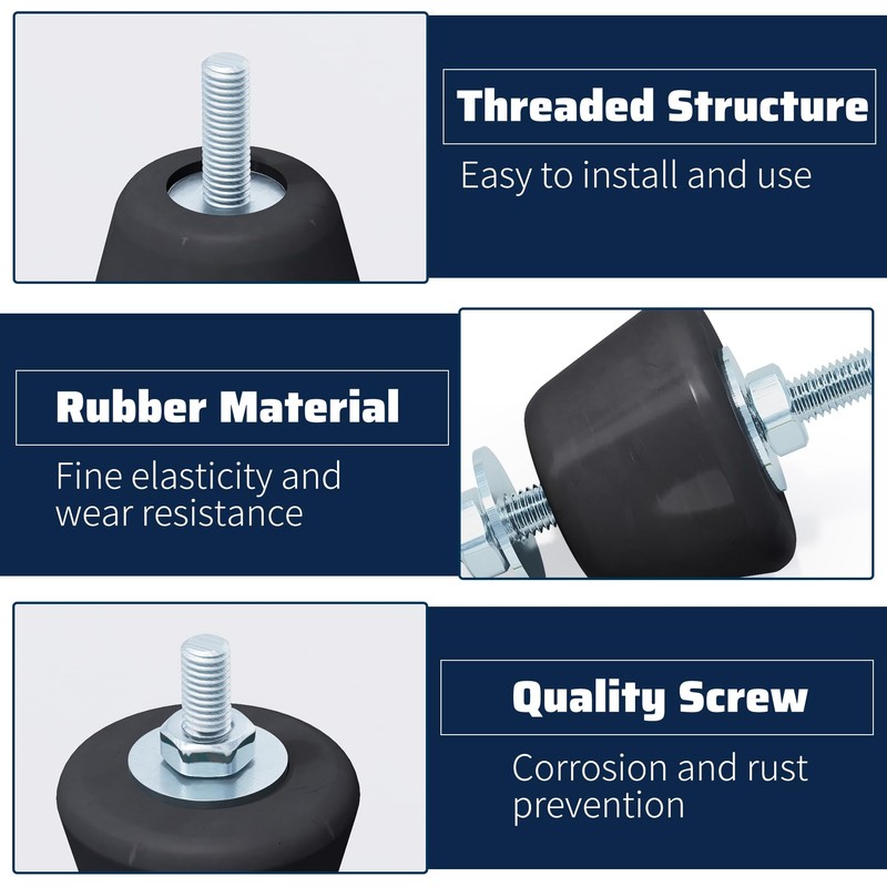 Pearwow 4 Pack Rubber Studs Shock Absorber,Rubber Anti Vibration Isolator