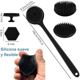 Set de 4 Cepillos de Silicona para Baño y Cuidado Corporal VIOSOON YSTZ-131 Negro