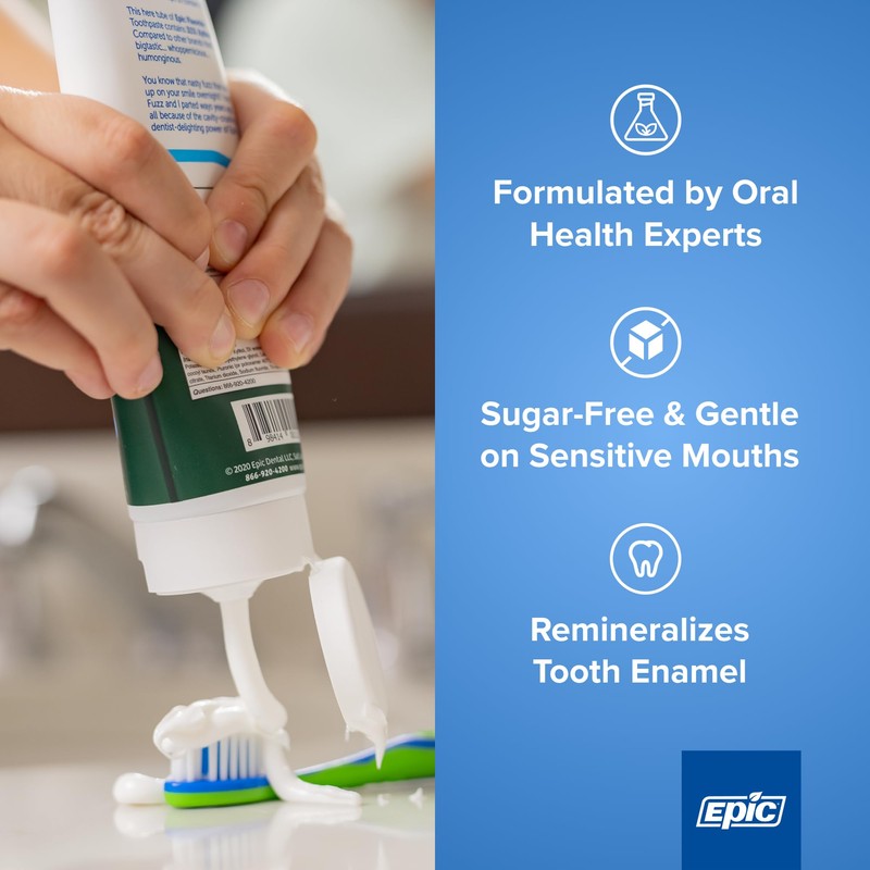 Epic Dental Xylitol Fluoride Toothpaste for Adults – Enamel-Strengthening, SLS-Free