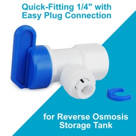 smardy Tank Valve Shut-off Valve for Storage Tank Osmosis System, 1/4 Inch (6.35 mm) Water Hose Shut-off Valve, Reverse Osmosis Water Tank Quick Fitting