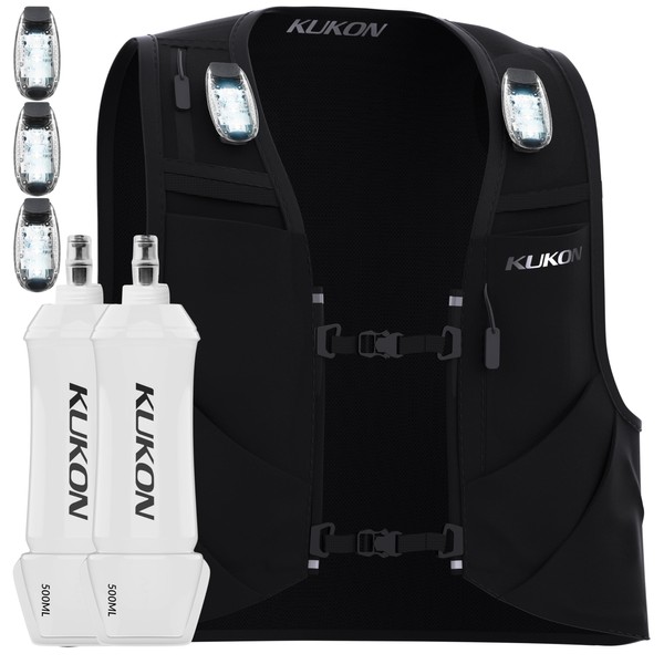 KUKON LED Running Vest - Adjustable Unisex Reflective Vest with