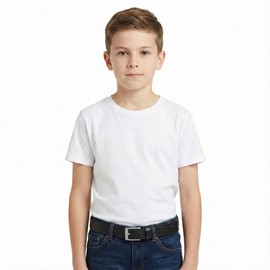 Children's belt made of full cowhide leather, 3 cm, leather belt for boys and girls, 30 mm, for jeans, suit, dress, skirt, brown
