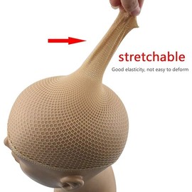 Hair Net for Wigs, 6 Pieces Hair Mesh Net Wig Caps, Elastic Stretchy Nylon Stocking Wig, Wig Net Cap for Long Short Hair, Stretchy Nylon Stocking Wig Cap, One Size Fits All (Mesh Nude)