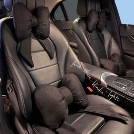 Kamonda Car Neck Pillows Bowknot Headrest Fit for Most Car Universal Heatrests Pillow for Home and Office Chair