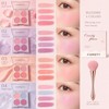 4 Color Blush Palette with Brusher Set for Cheeks(#02)