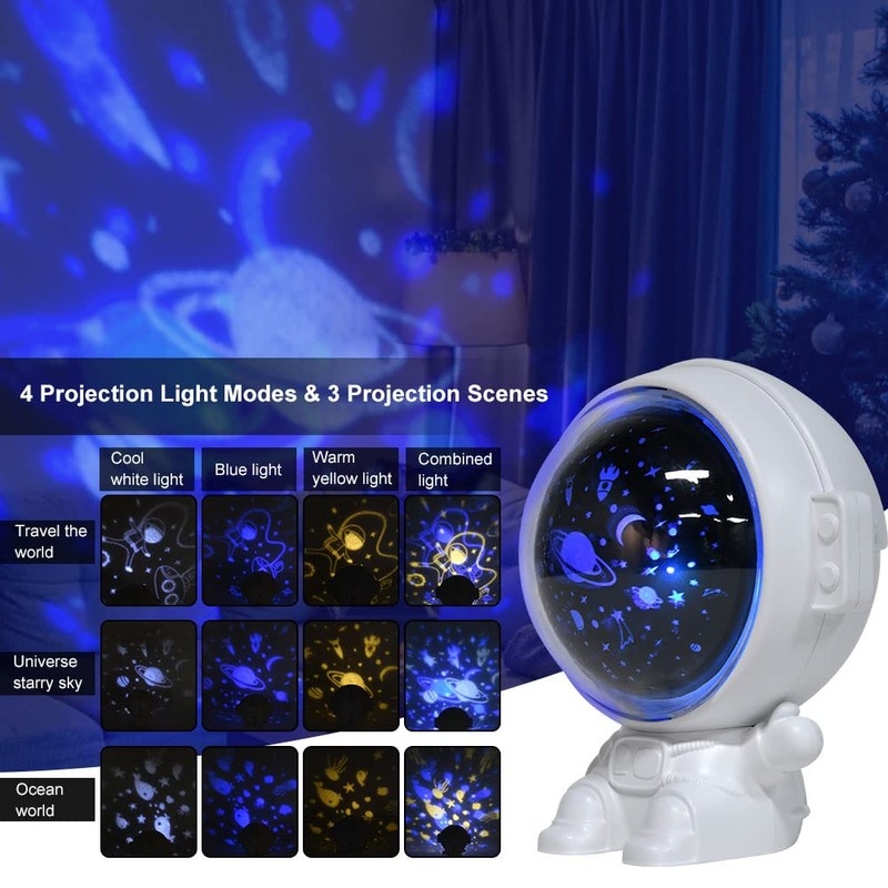 URAQT Astronaut Light Projector, 360° Adjustable Astronaut Starry Night Light
