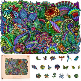 Jigsaw Puzzles for Adults XL 320 Piece (40x27cm) – Flower Garden Wooden Jigsaw Puzzle for Adults by The Puzzled Tree Unique Gift Ready Puzzles