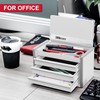 P.I.T. Mini White Tool Box, Portable 3 Drawer Steel Stackable