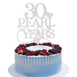 Decoración para tartas de 30 años de perlas – Decoración para tartas de boda de 30 años, decoración para fiestas de aniversario de 30 perlas