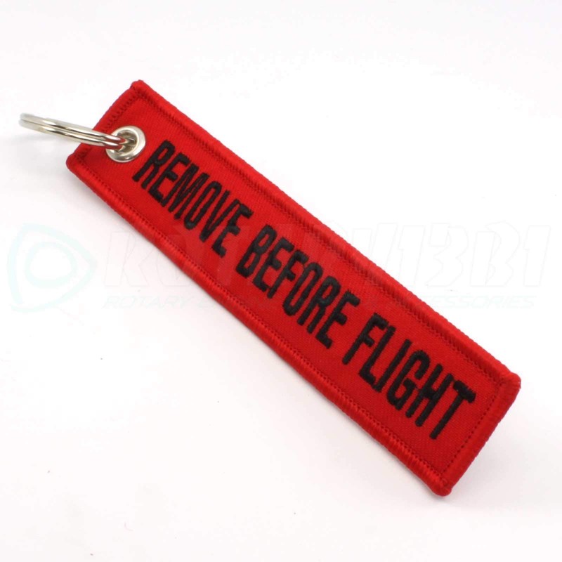 Rotary13B1 Remove Before Flight Keychain - Red/Black