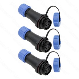 Uonecn SP13 IP68 Waterproof 2 Pin LED High Power Connectors 2 Pin Power Plug Connector Circular Kit Male Plug Female Socket 5 Sets