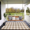 Fall Outdoor Rug Brown and White Buffalo Plaid Rug Cotton