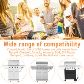 Uniflasy Universal Grease Tray with Catch Pan fits Nexgrill, Charbroil, Dynaglo, Kenmore, BHG, Grill Master, Backyard, Uniflame, Expert Gas Grill, Adjustable Drip Pan for 3/4/5 Burner Gas Grill