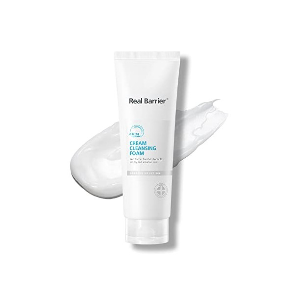 Real Barrier Cream Cleansing Foam(box), Gentle Sulfate-Free Amino Acid Moisturizing Face Cleansing Foam, Skin Barrier Protection Wash with Ceramide, 4.05 Fl. Oz, 120ml