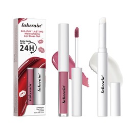 CHIFURE All Day Lasting Moisturizing Lip Gloss Set,High Pigmented Lip Stain Hydrating Liquid Lipstick Lip Balm,Waterproof Smooth Shiny Matte Glossy Finish Lip Makeup Kits(#7-Blooming Berry, Pack of 2)