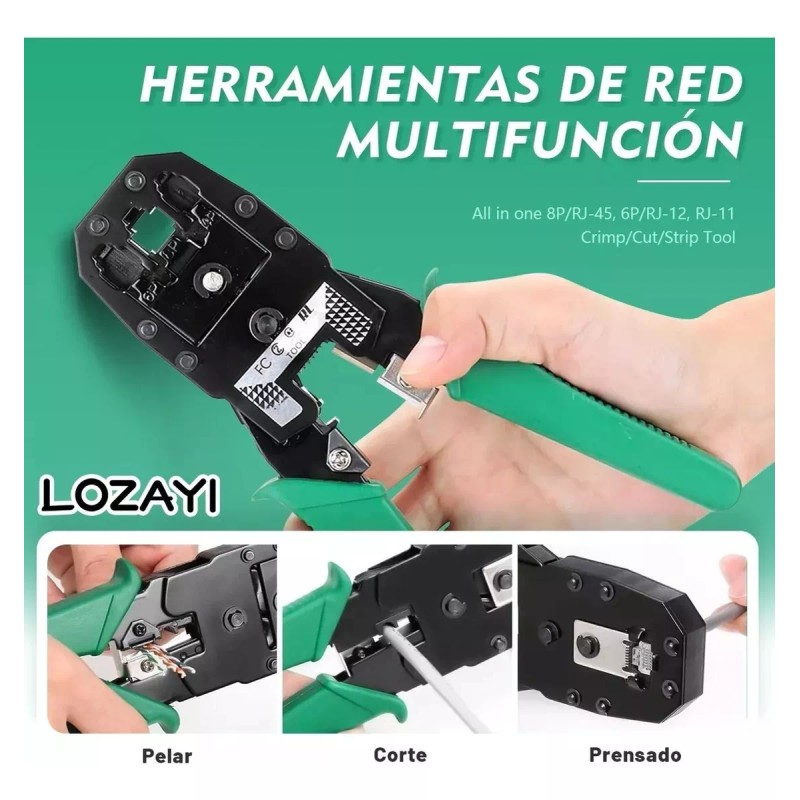 MIZETLI Pinzas Crimpadoras Ponchadoras Rj45 Sacabocados Herramientas