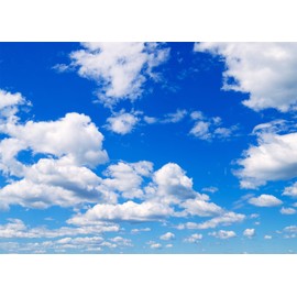 CORFOTO Fabric 7x5ft Sky Backdrop Theme Photography Transparent White Clouds Sunny Blue Sky with Clouds Photo Background for Newborn Baptism Baby Shower Kids Birthday Party Wedding Prom Banner