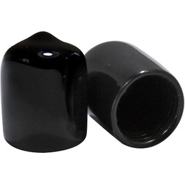 Prescott Plastics 1/2” (12.7mm) Outer Diameter Flexible Plastic Hole Plugs, Round Black Metal Tubing End Caps, Strong Furniture Leg Inserts, Impact & Weather Resistant, Made in The USA - 4 Pack