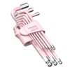 COLFULINE 9 PCS PINK Allen Key Set, Long Ball End