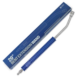 ESSENTIAL WASHER 20" Pressure Washer Extension Wand w/Bend - Stainless Steel Power Washer Wand with Molded Grip - Pressure Washer Wand Replacement - Stainless Steel 1/4” QC Plug Coupler Preinstalled