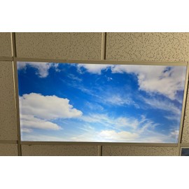 Fluorescent Light Covers, Sky & Clouds 23.75 x 47.75 inches, 0.05 mils Thickness, Decorative Lens