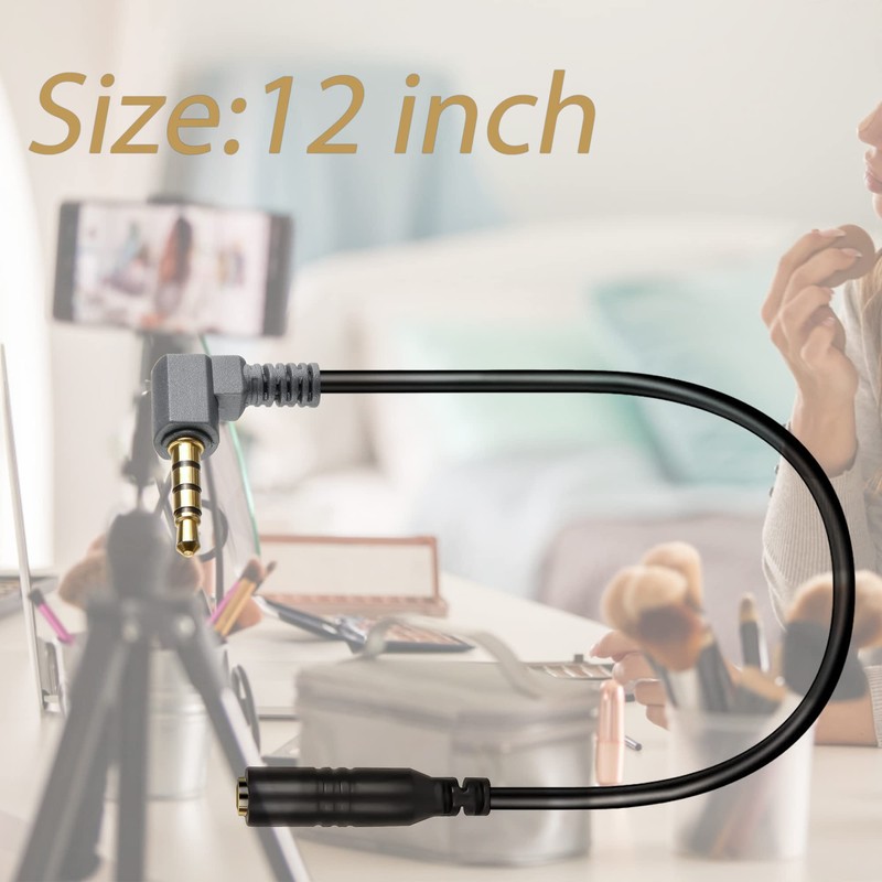 Microphone Adapter TRS Female to TRRS Male 3.5mm Mic Audio