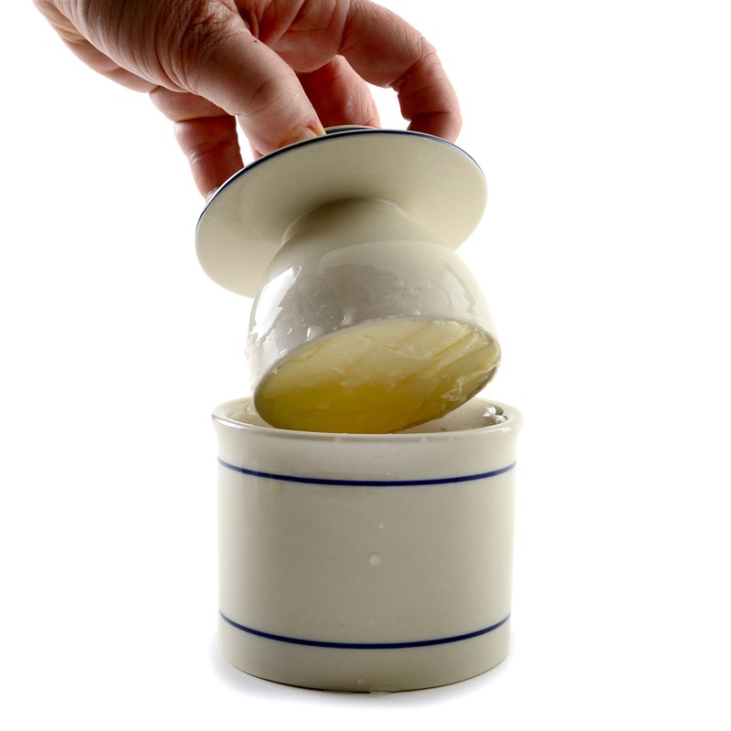 Norpro Glazed Stoneware Butter Keeper,White