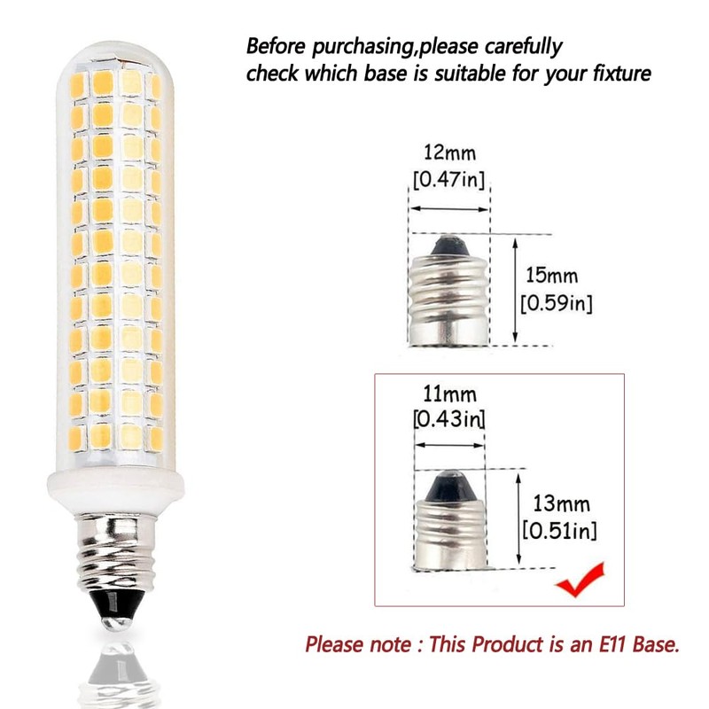 HXMLIHB JD E11 Led,1080LM,AC110V-130V,9W Dimmable 100W Halogen Bulbs Equivalent,T3 T4